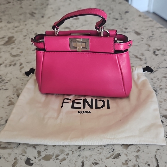 Fendi Handbags - Fendi Nano Peekaboo Pink Crossbody